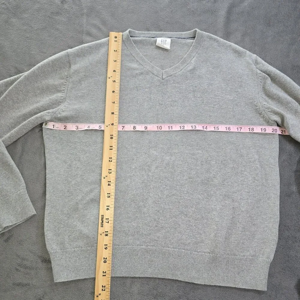 Gap Kids Boys School Uniform V-Neck Sweater Bundle Gray And Green Sz 12 XL Husky